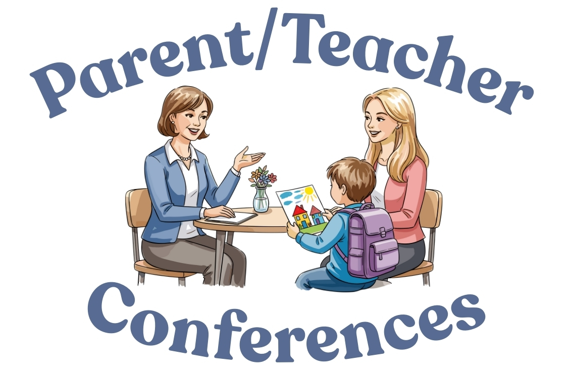 teacher meeting with parent and child